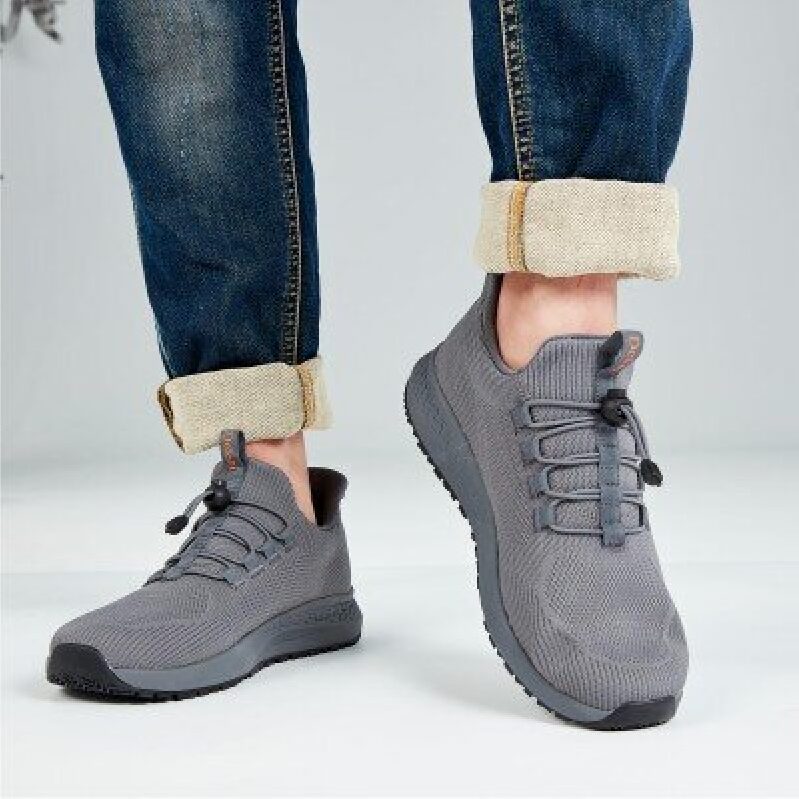 Durable Gray Men's Anti-Slip Work Shoes