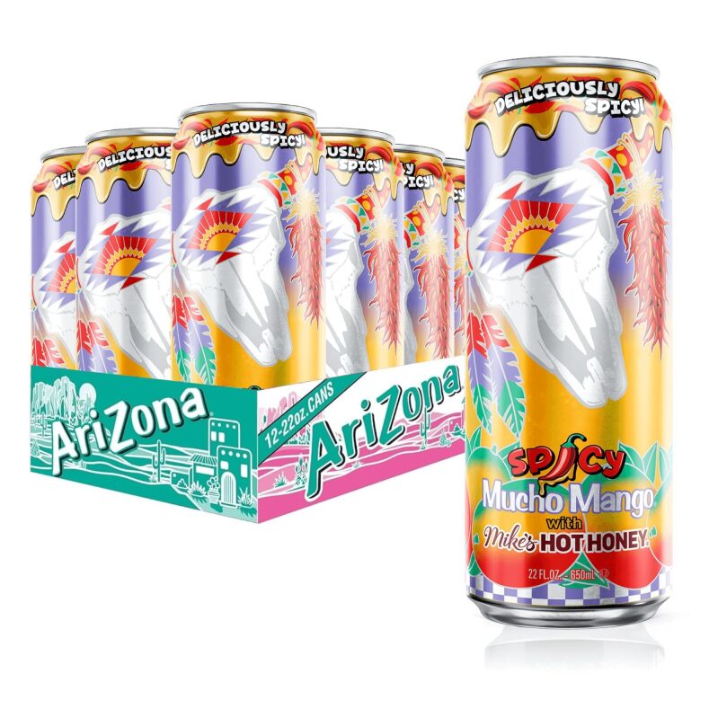 AriZona Mucho Mango Fruit Juice Drink w/ Mike's Hot Honey - 12pk