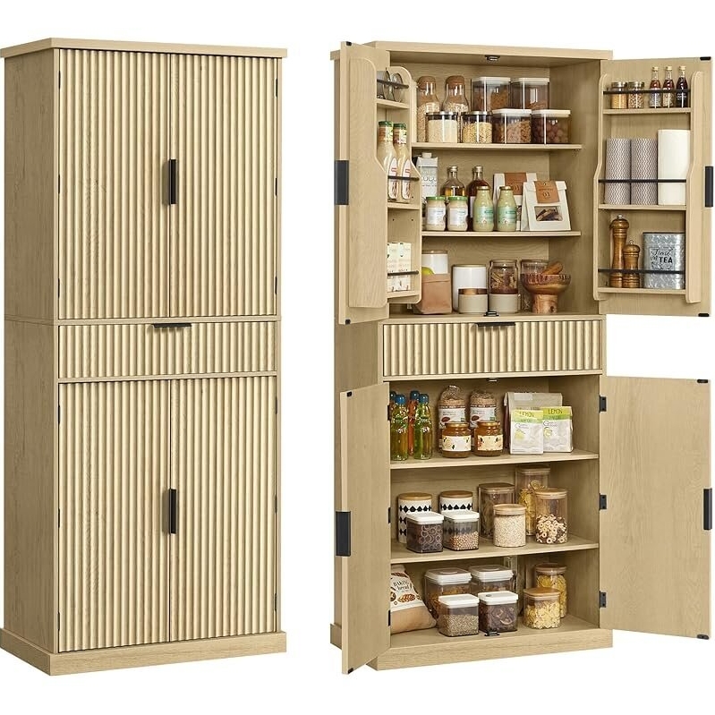 Vasagle Maxe Collection Pantry Cabinet, 70.6-Inch Tall - Mid-Century Modern Charm