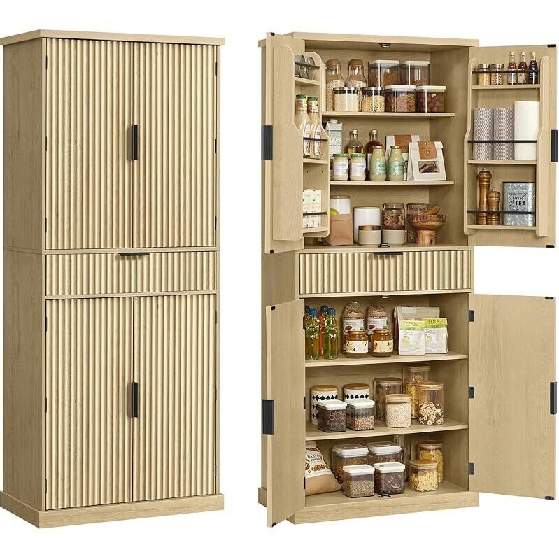 Vasagle Maxe Collection Pantry Cabinet, 70.6-Inch Tall - Mid-Century Modern Charm