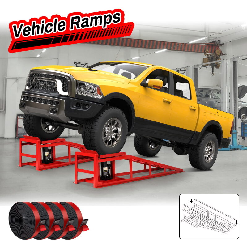 Heavy Duty Hydraulic Car Ramps - 5T, 10000lbs, Rust Resistant