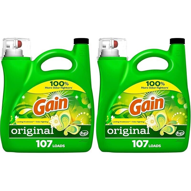 2-Pack Gain Liquid Laundry Detergent, Original Scent, 154oz