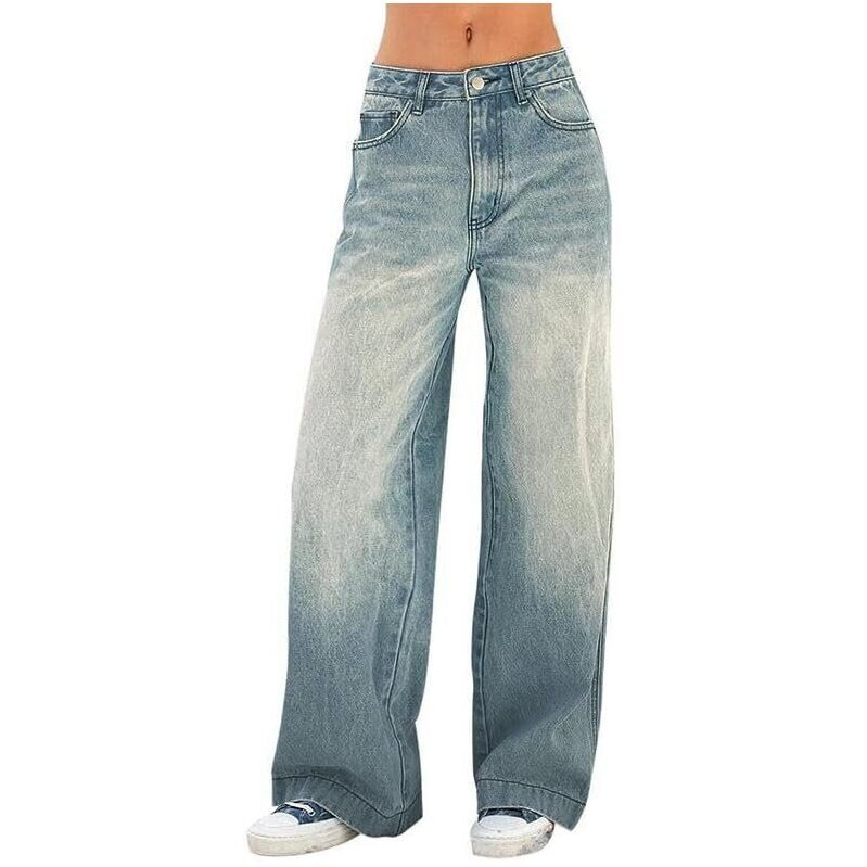 Emmiol Women's Wide Leg Jeans - Y2k Baggy Denim