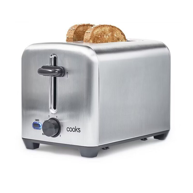 Cooks 2-Slice Stainless Steel Toaster: Quick and Even Toasting