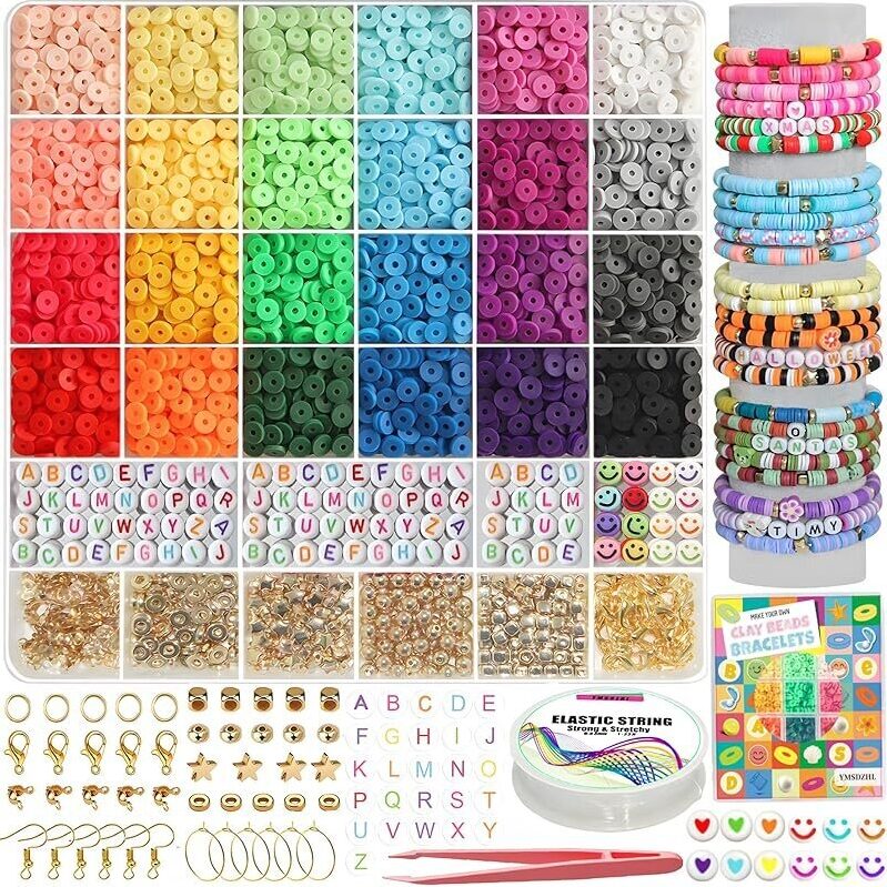 YMSDZHL 6000+PCS Clay Beads Bracelet Making Kit - Ultimate DIY Crafting Set