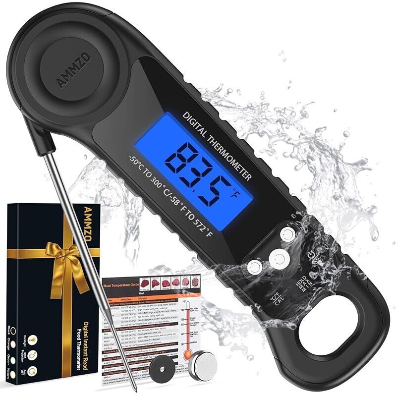 Accurate Ammzo Instant Read Digital Food Thermometer for Kitchen Cooking