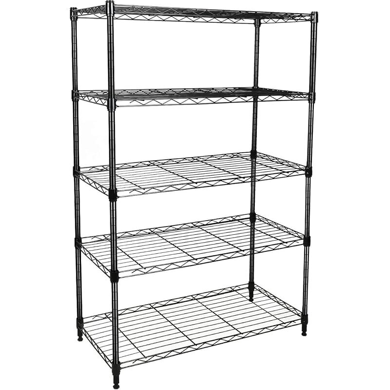Heavy Duty 5-Shelf Storage Shelving Unit - Black Finish