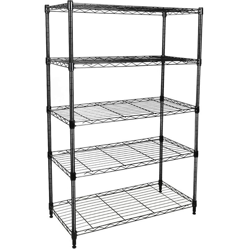 Heavy Duty 5-Shelf Storage Shelving Unit - Black Finish