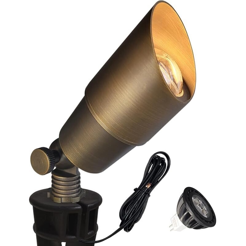Color Die-Cast Brass Low Voltage Spotlight - Durable Outdoor Uplighting