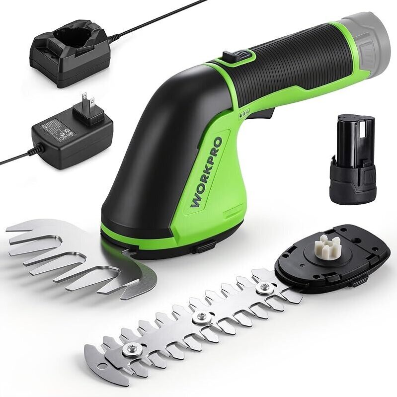 WorkPro 2-in-1 Cordless Grass Shear & Hedge Trimmer - Versatile Gardening Tool