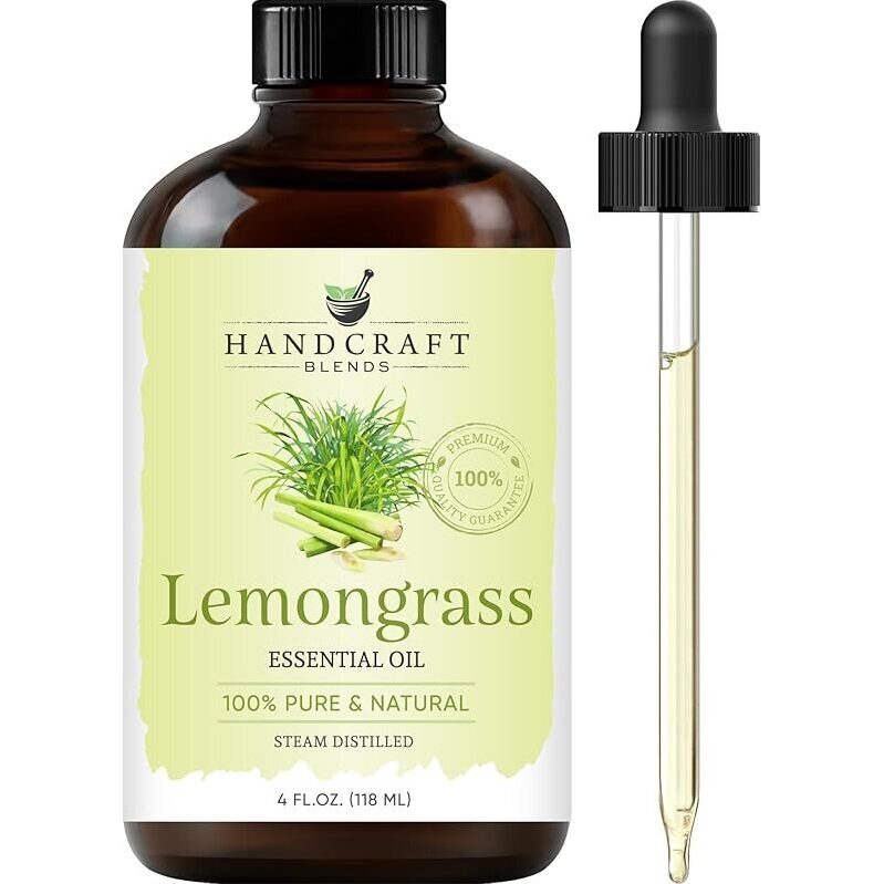 Premium Handcraft Blends Lemongrass Essential Oil, 4 fl. Oz - Natural, Pure, and Pure Steam Distilled