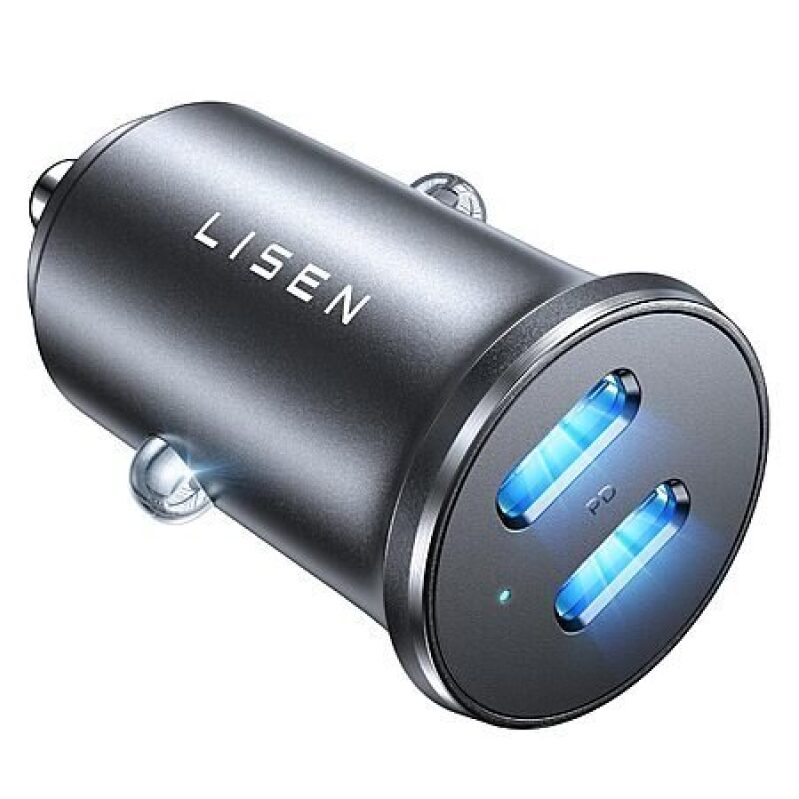 Dual USB-C Ports Fast Charging Car Charger Adapter