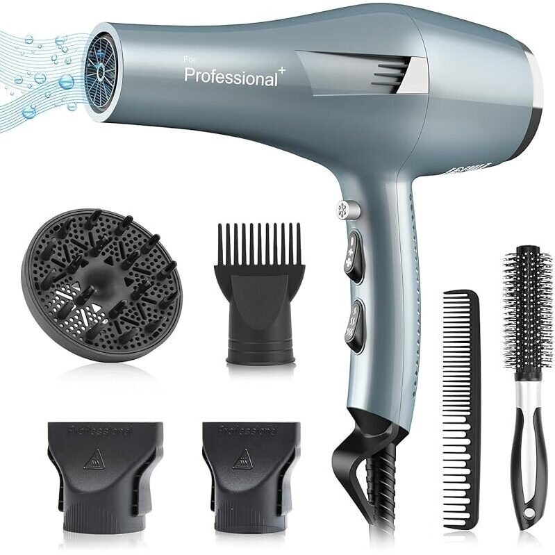 Fast Drying Salon Hair Dryer with 2 Speeds and 3 Heat Settings