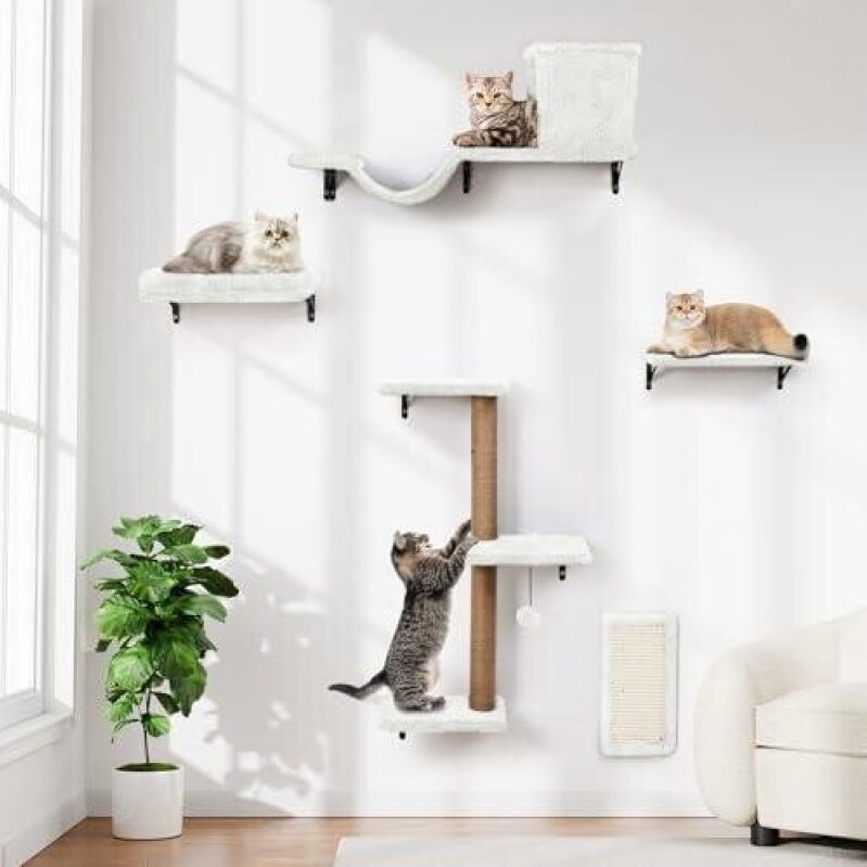 50% Off: W&O 5-in-1 Natural Wooden Cat Shelves