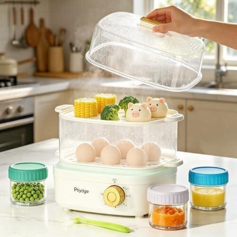 Double-Layer BPA-Free Electric Steamer with 30-Minute Timer - 50% Discount
