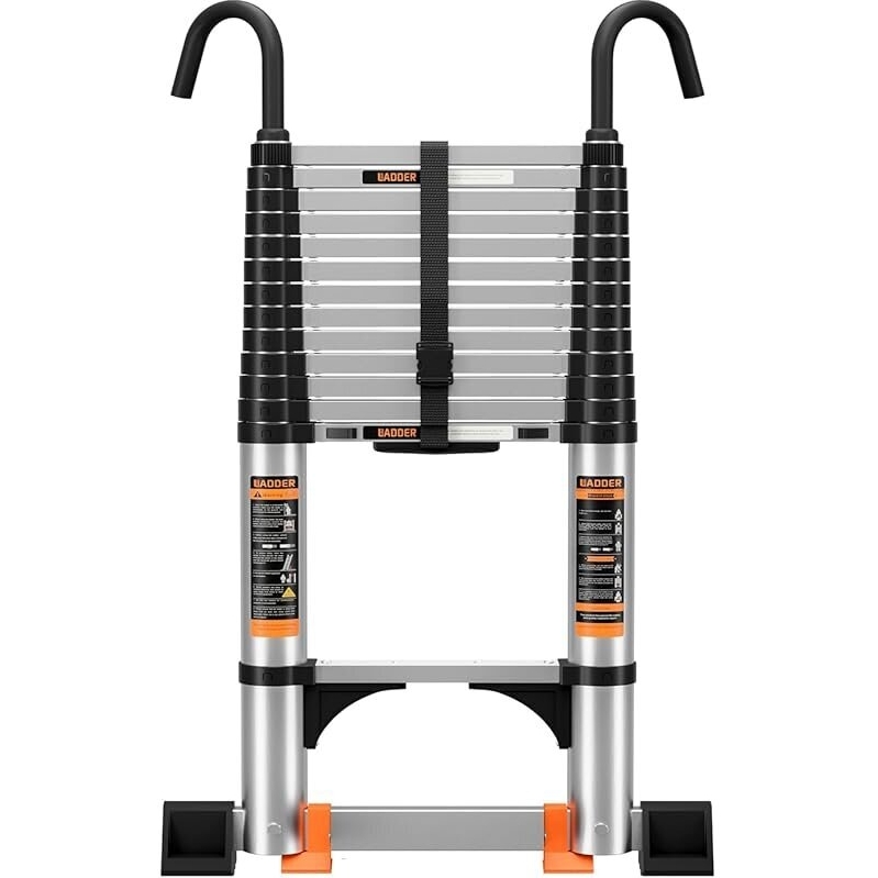 13.5ft Telescoping Aluminum Ladder with Stabilizer Bars