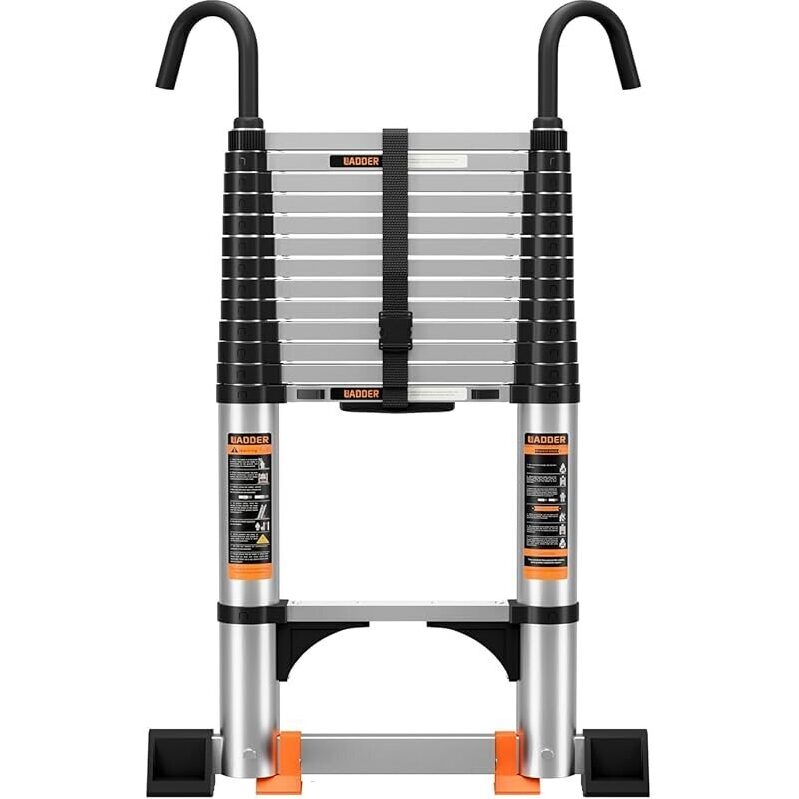 13.5ft Telescoping Aluminum Ladder with Stabilizer Bars