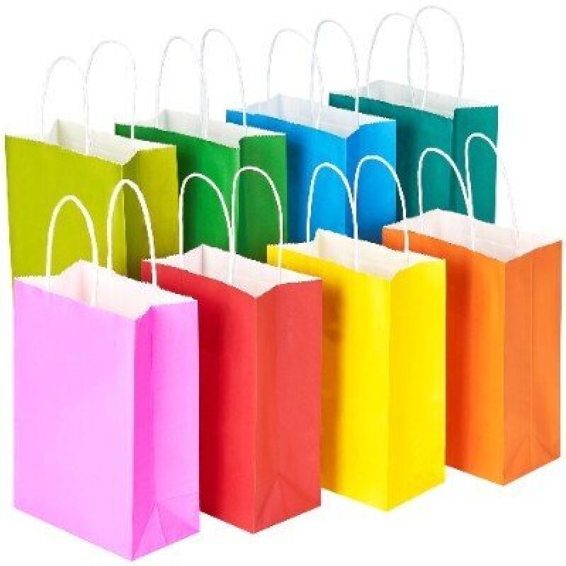Vibrant Colored Kraft Paper Bags - 32 Pack