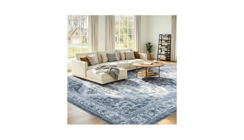 UKISS 8’x10’ Washable Area Rug - Ultra Soft Faux Silky Rug for Living Room & Bedroom