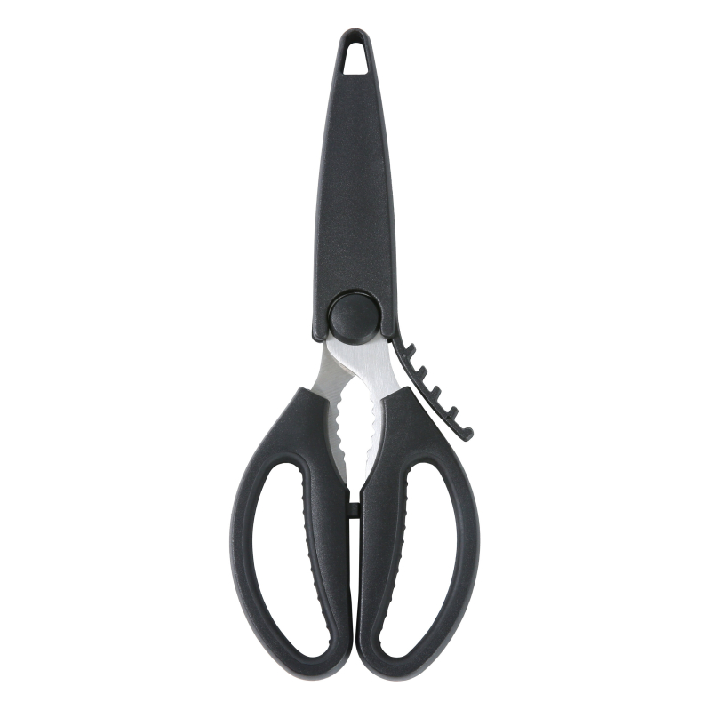 Mainstays Black Handle Stainless Steel Multi-Purpose Kitchen Shears - Durable Blades & Multi-Functional Design