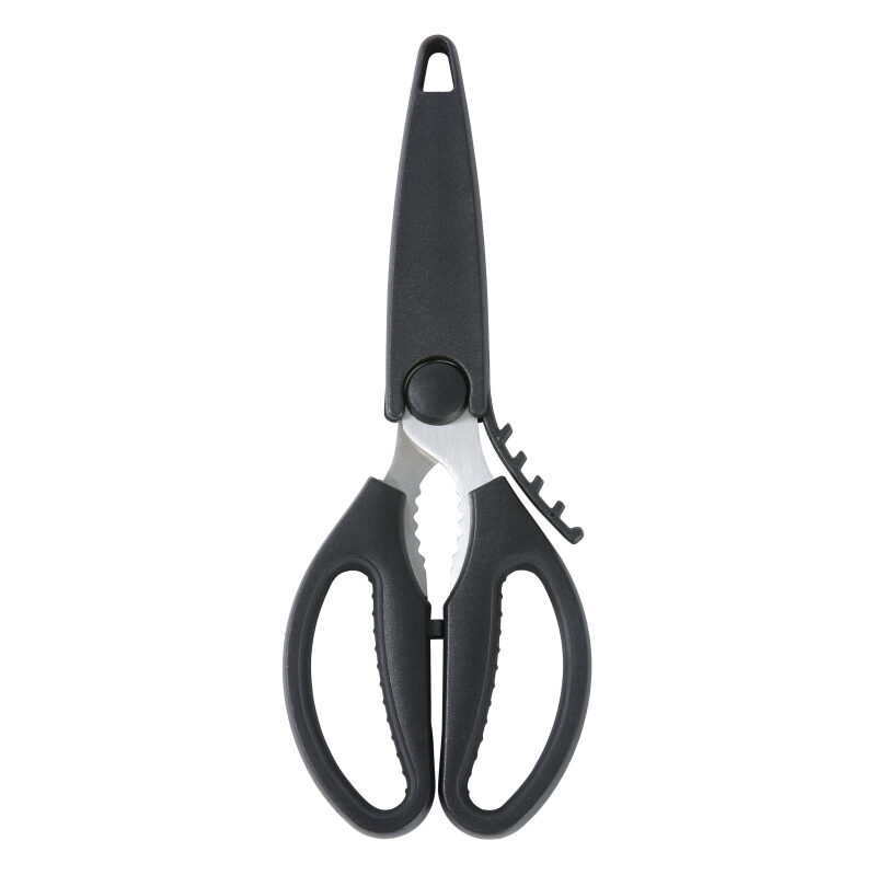 Mainstays Black Handle Stainless Steel Multi-Purpose Kitchen Shears - Durable Blades & Multi-Functional Design