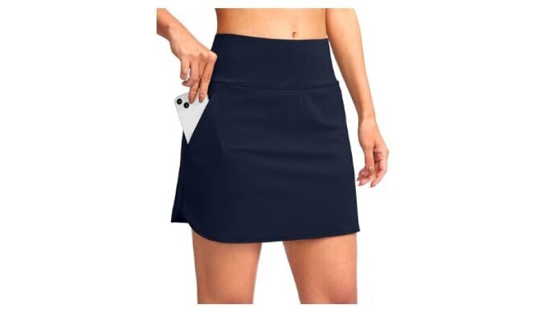 High-Waisted Golf Skirt for Women - Versatile Athletic Skort with Zipper Pockets