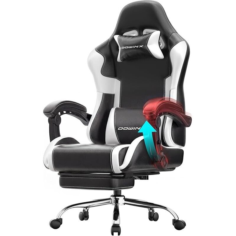 Dowinx Ergonomic Gaming Chair with Massage Lumbar Pillow - Ultimate Comfort for Gaming and Work