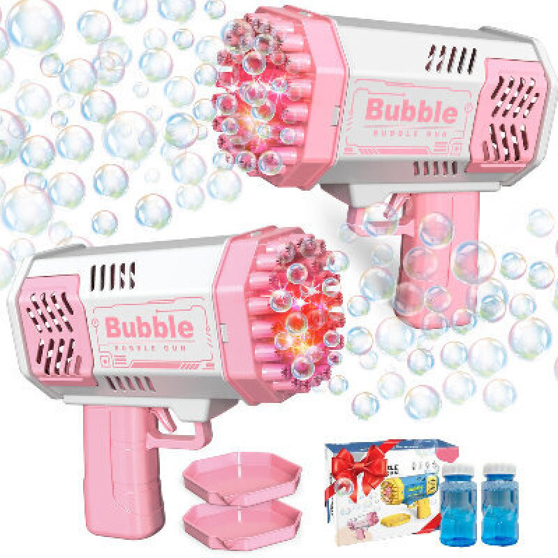 Double Bubble Gun Set with Bubble Liquid - Fun Outdoor Toy for Kids
