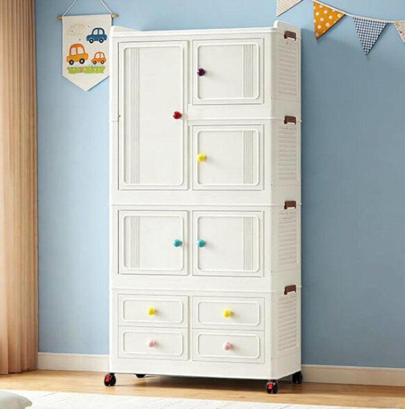 Multi-Functional Four-in-One Mobile Storage Cabinet - Foldable and Mobile