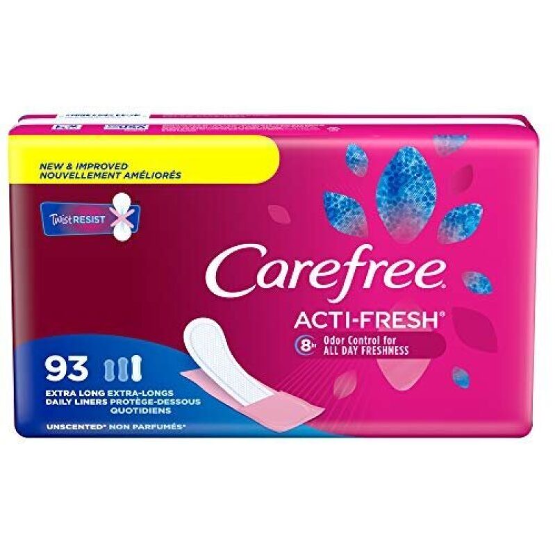 Carefree Acti-Fresh Daily Liners - 93 Count, Unscented, Extra Long