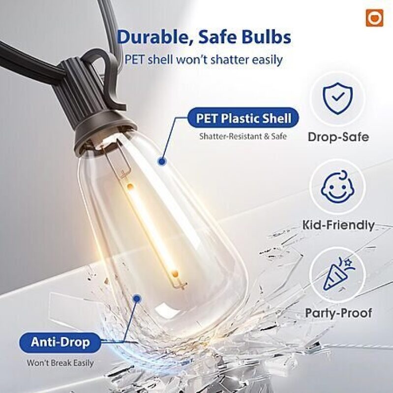 100-ft addlon Waterproof LED Outdoor String Lights with Remote