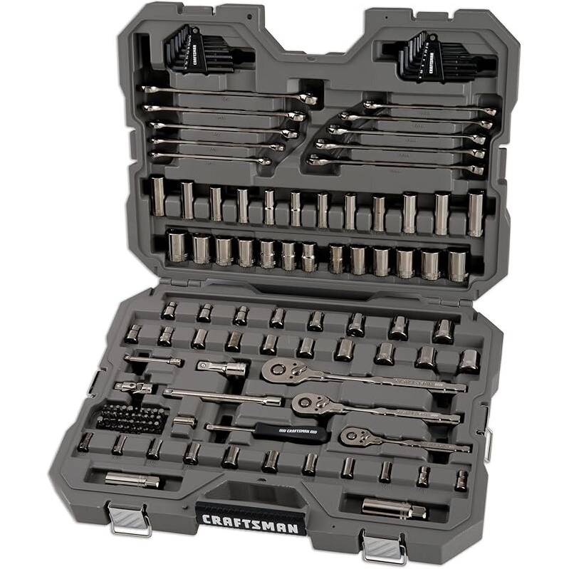 121-Pc Overdrive Gunmetal Chrome Mechanics Tool Set by Craftsman