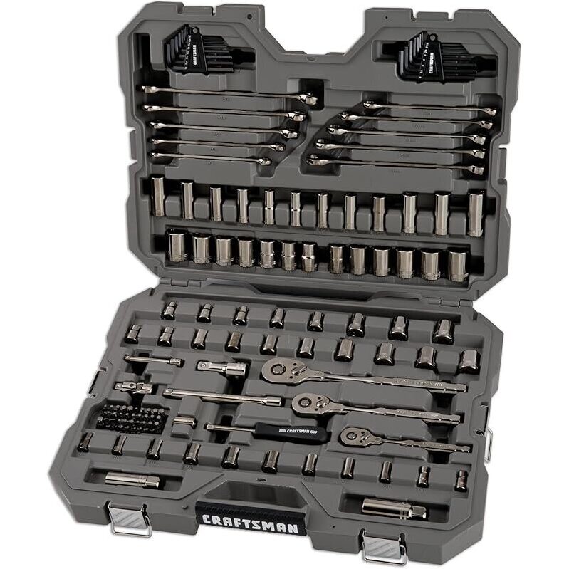 121-Pc Overdrive Gunmetal Chrome Mechanics Tool Set by Craftsman