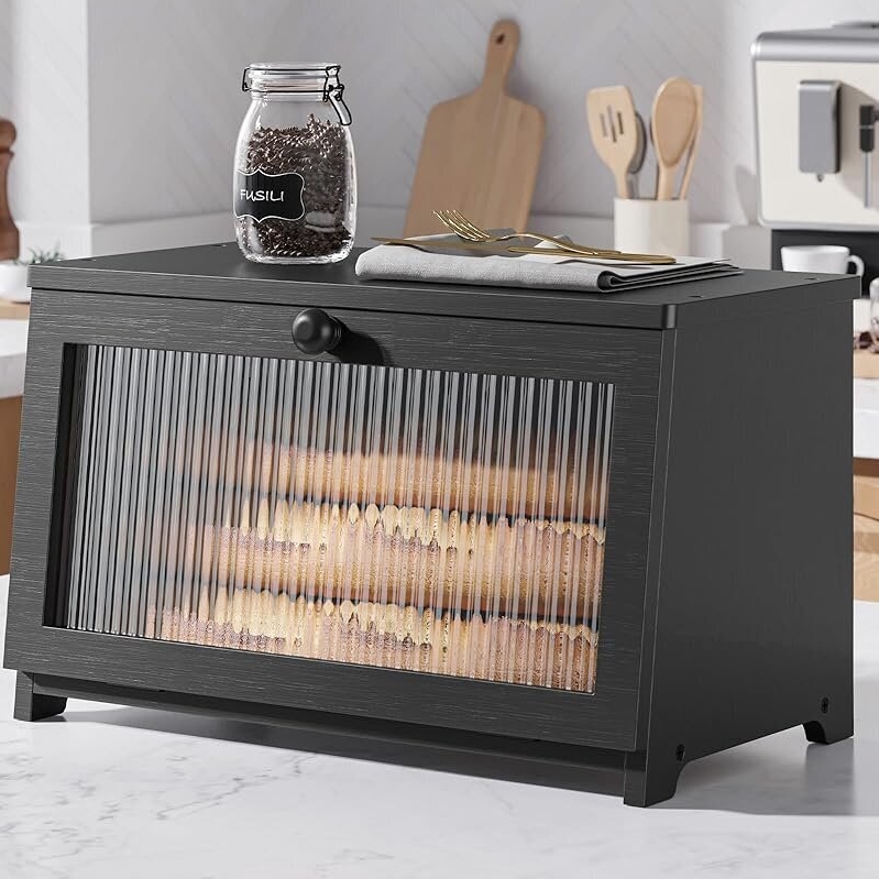 Kitsure Bread Box with Window - 15-in - Versatile Kitchen Storage
