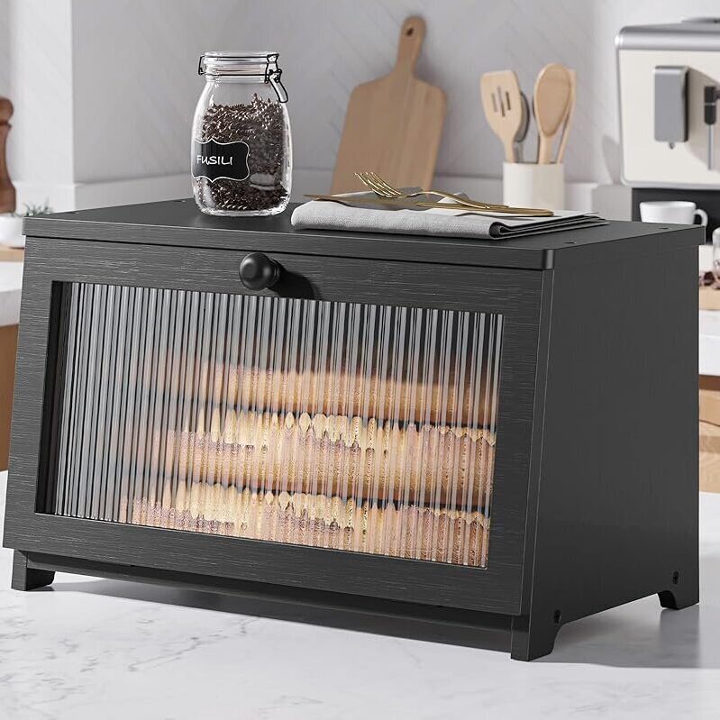 Kitsure Bread Box with Window - 15-in - Versatile Kitchen Storage