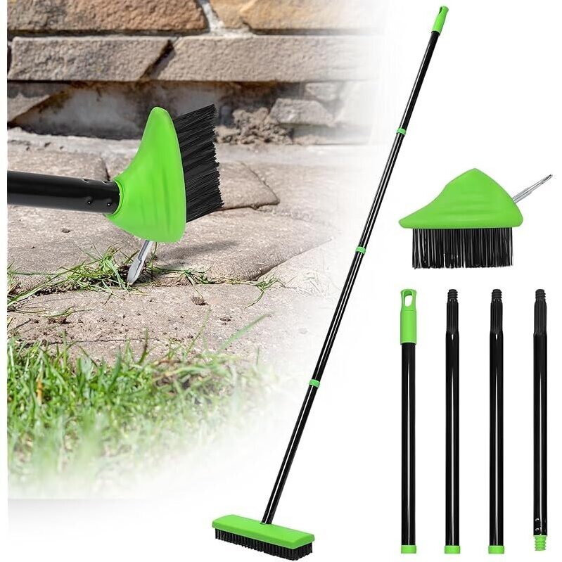 Ajimy 3-in-1 Weeding Wire Metal Brush Tools with Long Handle