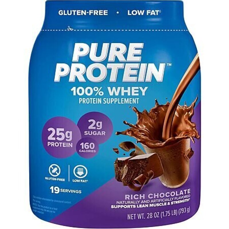 Pure Protein 100% Whey Protein Powder (Rich Chocolate) - Cost-Efficient Muscle Support