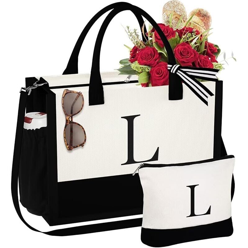Versatile YOOLIFE Canvas Tote Bag & Makeup Bag for Women