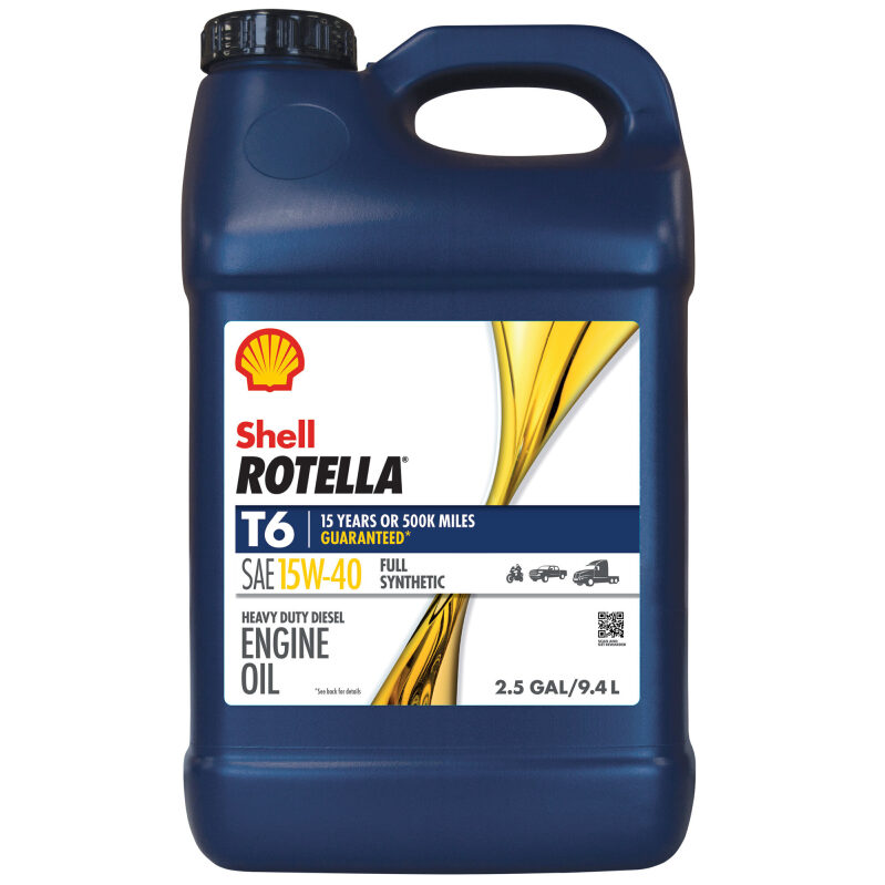Shell Rotella T6 Full Synthetic 15W-40 Diesel Engine Oil - 2.5 Gallon