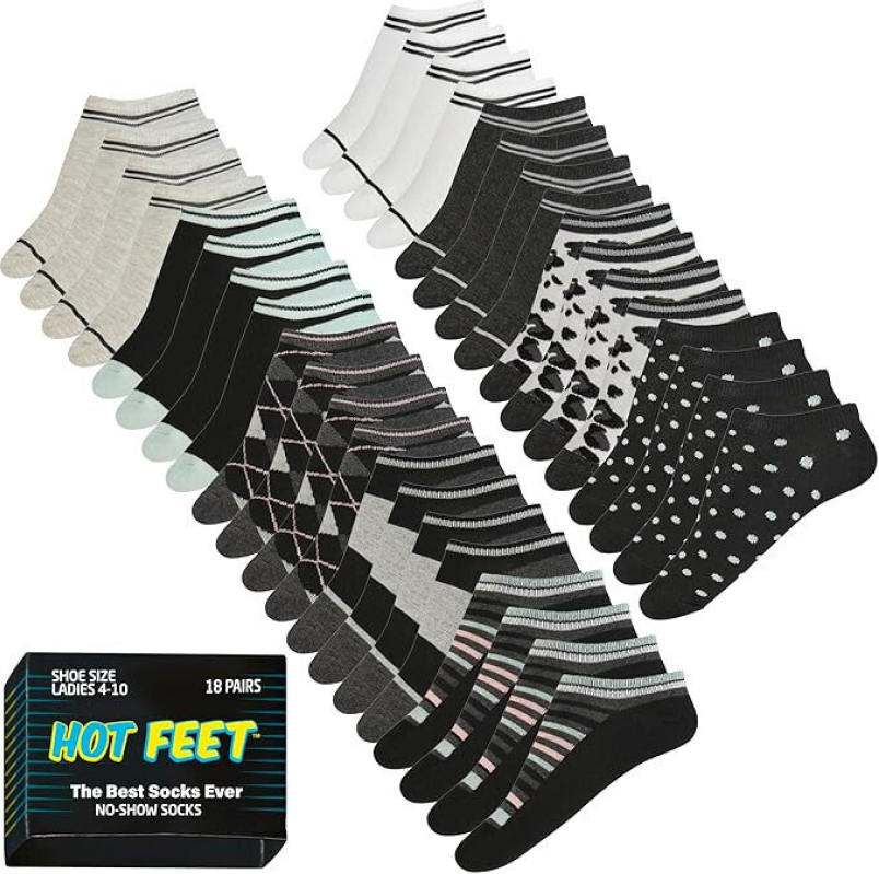 18-Pair Women's Invisible Socks Set - Comfortable, Breathable, and Versatile
