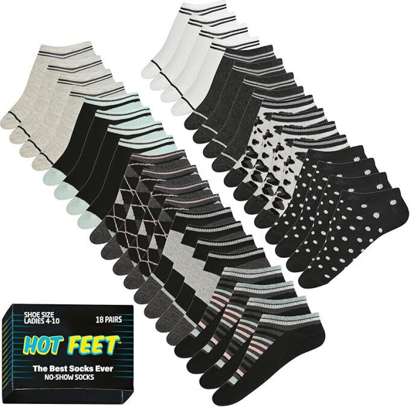 18-Pair Women's Invisible Socks Set - Comfortable, Breathable, and Versatile