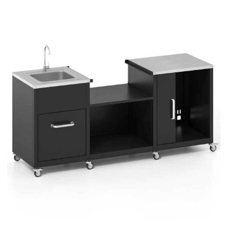 Affordable Costway Outdoor Grill Table with Sink and Drainage