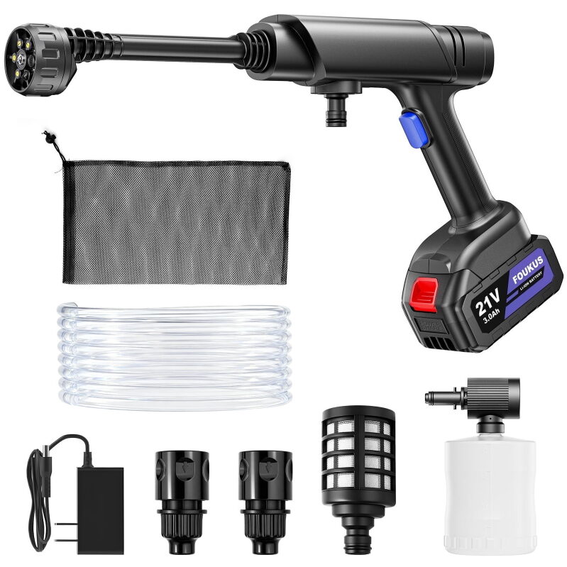 Powerful FOUKUS Cordless Pressure Washer - 1200PSI Portable Power Cleaner