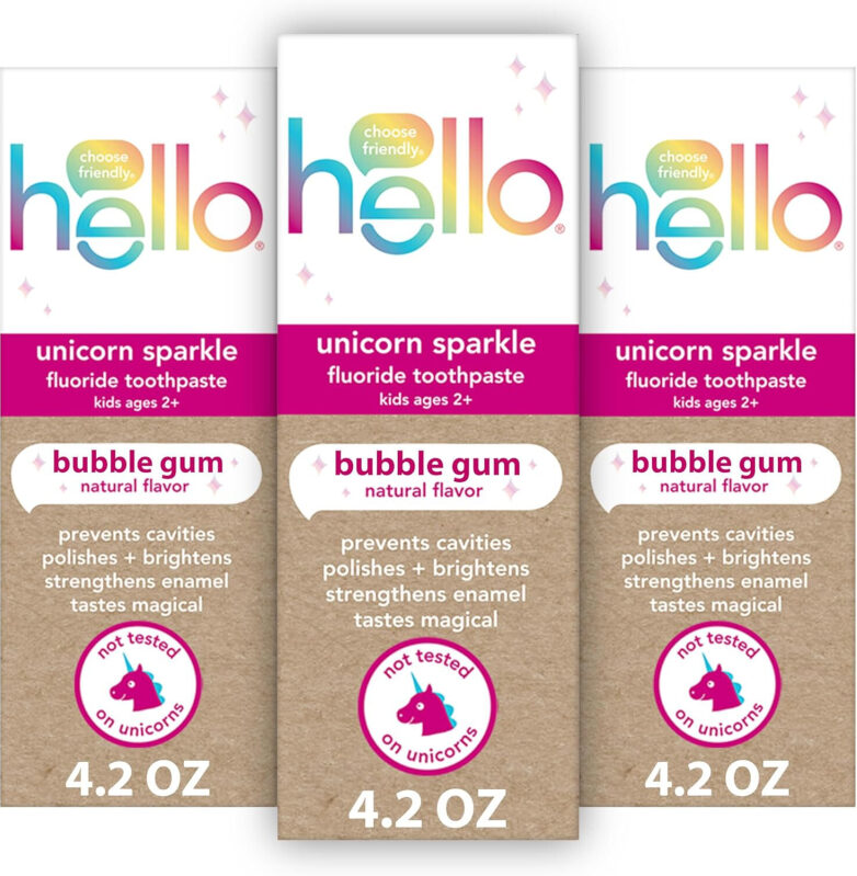 Affordable Hello Unicorn Fluoride Toothpaste Set for Kids