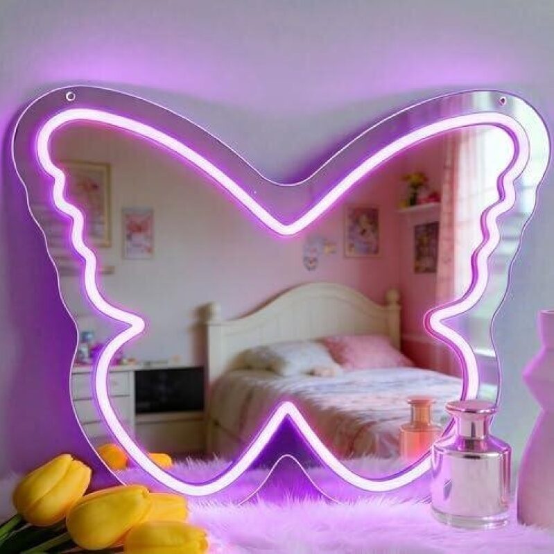 Illuminate Your Space with a 16x12 Inch Butterfly LED Mirror - 50% Off
