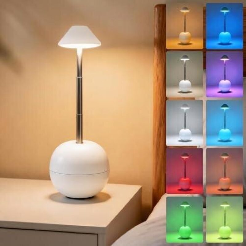 Multi-Color Rechargeable LED Desk Lamp with Adjustable Brightness - 50% Discount