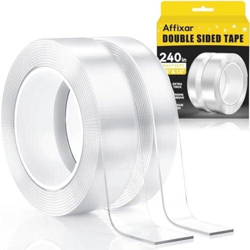 Powerful Double Sided Tape - 2 Rolls, 240 Inches, Nano Adhesion
