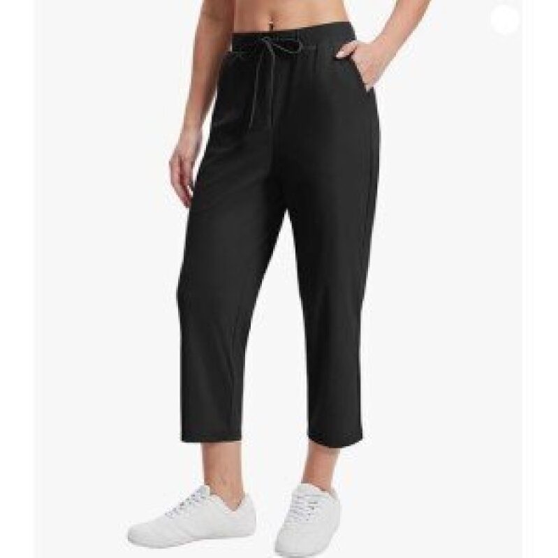 Alaroo Women's High-Waisted Stretch Crop Pants - Perfect for Active Lifestyle