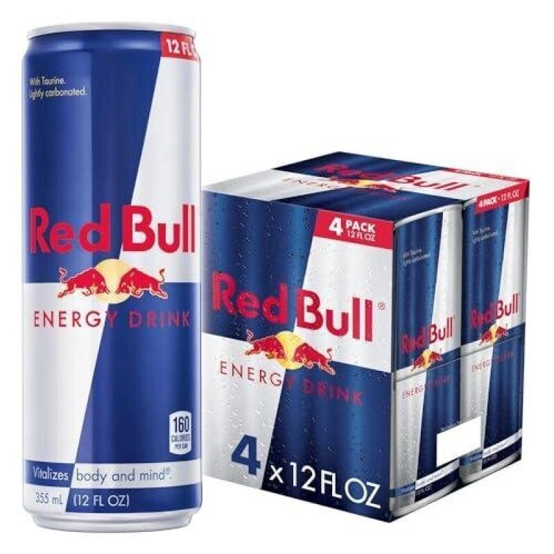 Red Bull Energy Drink 4-Pack: Revitalize with 114mg Caffeine, 34% Off
