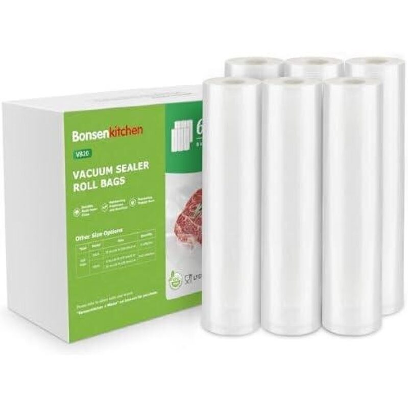 40% OFF: Bonsenkitchen Vacuum Sealer Roll Bags - 6 Rolls